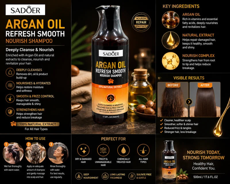 SADOER Argan Oil Refresh Smooth Shampoo